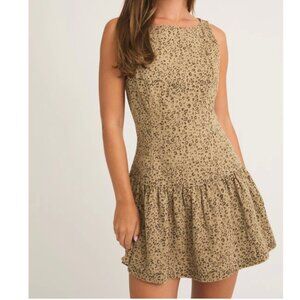 Lola Cheetah Denim Dress w/ drop waist
